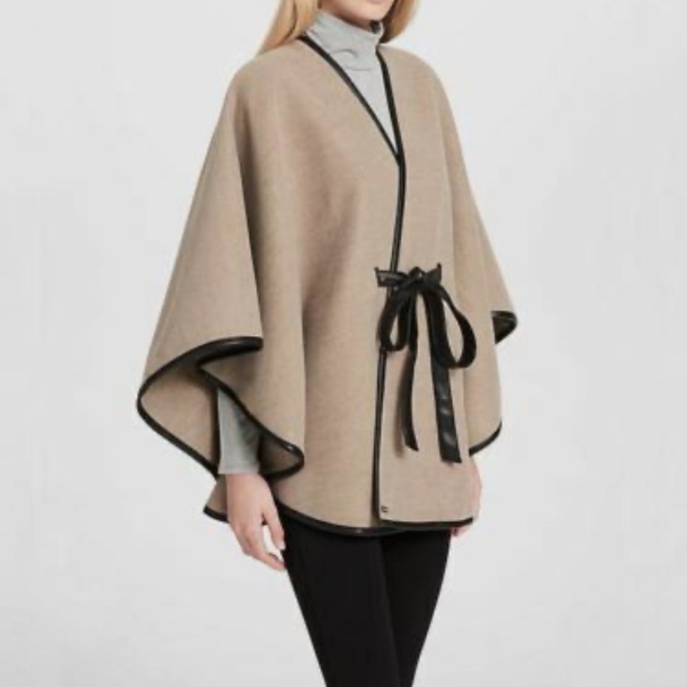 NWT Calvin Klein Women's Faux Wool Belted Cape